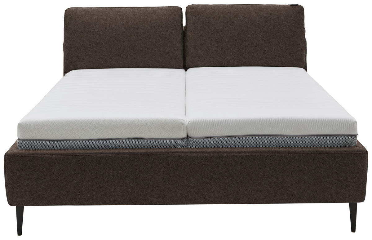 POLSTERBETT 200/200 cm  in Braun  - Hellbraun/Anthrazit, Design, Holz/Textil (200/200cm) - Johann Jakob
