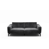 2,5-SITZER Samt Anthrazit  - Anthrazit/Schwarz, Design, Textil/Metall (220/86/86-94cm) - SENSOO