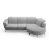 ECKSOFA ZOE E Grau Flachgewebe  - Schwarz/Grau, KONVENTIONELL, Textil/Metall (309/199cm) - Sit & More