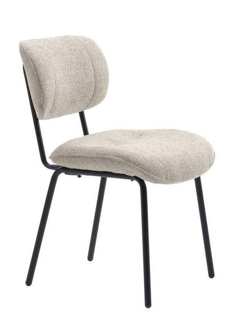 STUHL Bouclé Creme  - Creme/Schwarz, Design, Textil/Metall (50/98/50cm) - Carryhome