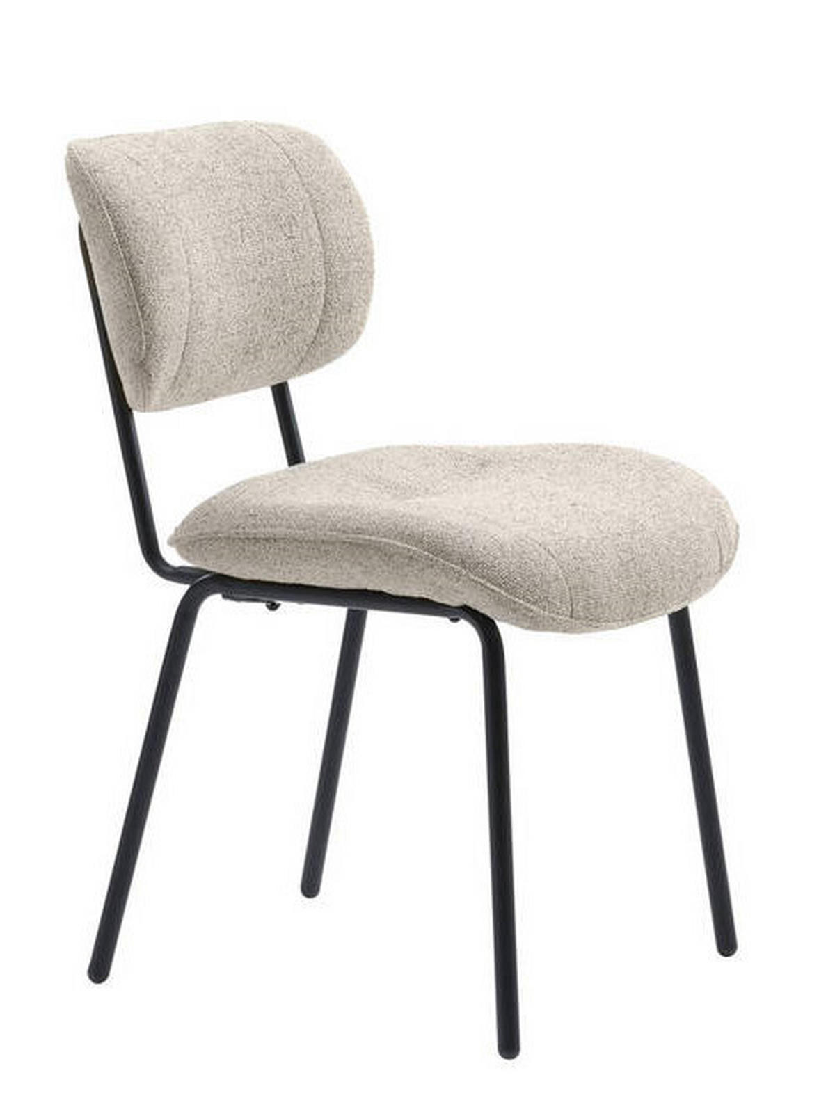 STUHL  in Bouclé Textil  - Creme/Schwarz, Design, Textil/Metall (50/98/50cm) - Carryhome