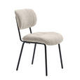 STUHL Bouclé Creme  - Creme/Schwarz, Design, Textil/Metall (50/98/50cm) - Carryhome