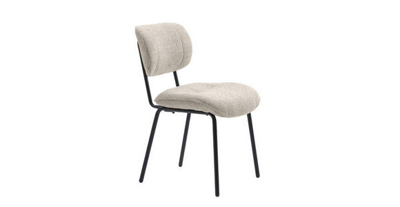 STUHL Bouclé Creme - Creme/Schwarz, Design, Textil/Metall (50/98/50cm) - Carryhome