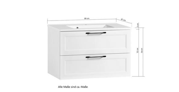 WASCHTISCHKOMBI 80 cm - Schwarz/Graphitfarben, KONVENTIONELL, Holzwerkstoff/Stein (80cm) - Xora