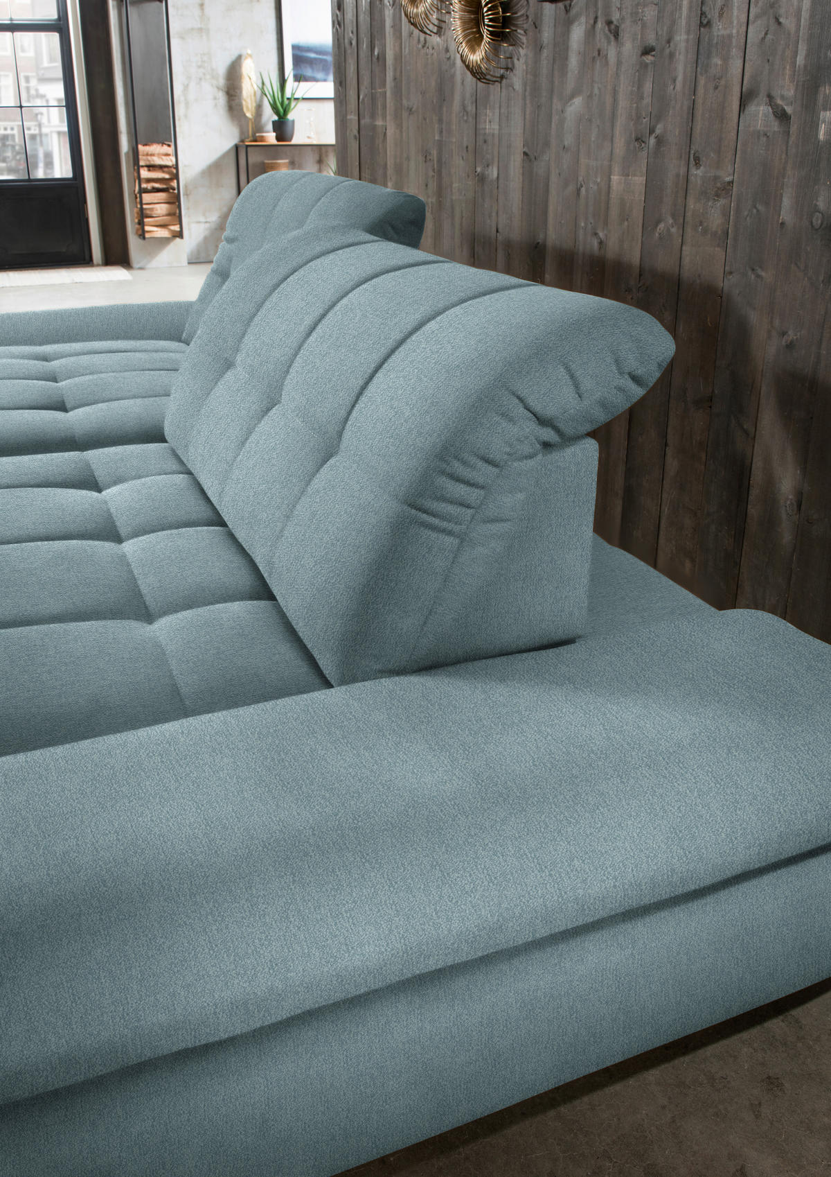 ECKSOFA Mikrofaser Pastellblau  - Pastellblau/Schwarz, Design, Textil/Metall (198/290cm) - Xora