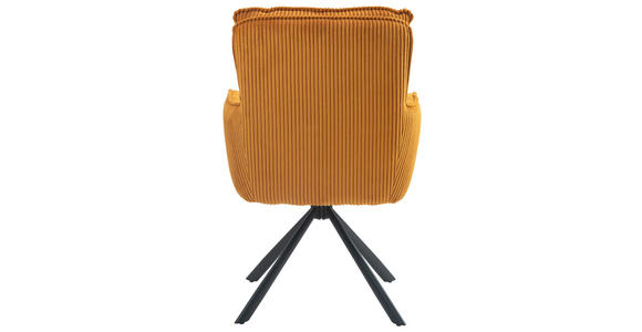 ARMLEHNSTUHL in Eisen Cord - Currygelb/Schwarz, Design, Textil/Metall (62/95/67cm) - Novel