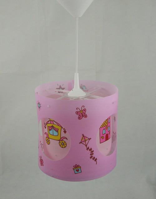 KINDERHÄNGELEUCHTE Prinzessin 25/27 cm   - Multicolor/Rosa, Trend, Kunststoff (25/27cm)
