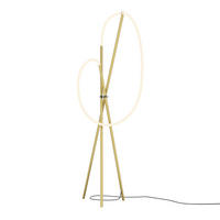 LED-STEHLEUCHTE Crochet 45/162/45 cm   - Messingfarben/Weiß, Design, Kunststoff/Metall (45/162/45cm) - MAYTONI