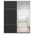 SCHWEBETÜRENSCHRANK 201/223/68 cm 2-türig Schwarz  - Alufarben/Schwarz, KONVENTIONELL, Glas/Holzwerkstoff (201/223/68cm) - Novel