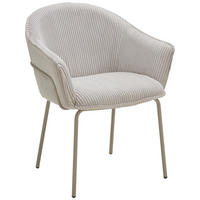 ARMLEHNSTUHL Eisen Cord  - Hellgrau, Modern, Holz/Textil (66/82/66cm) - Livetastic