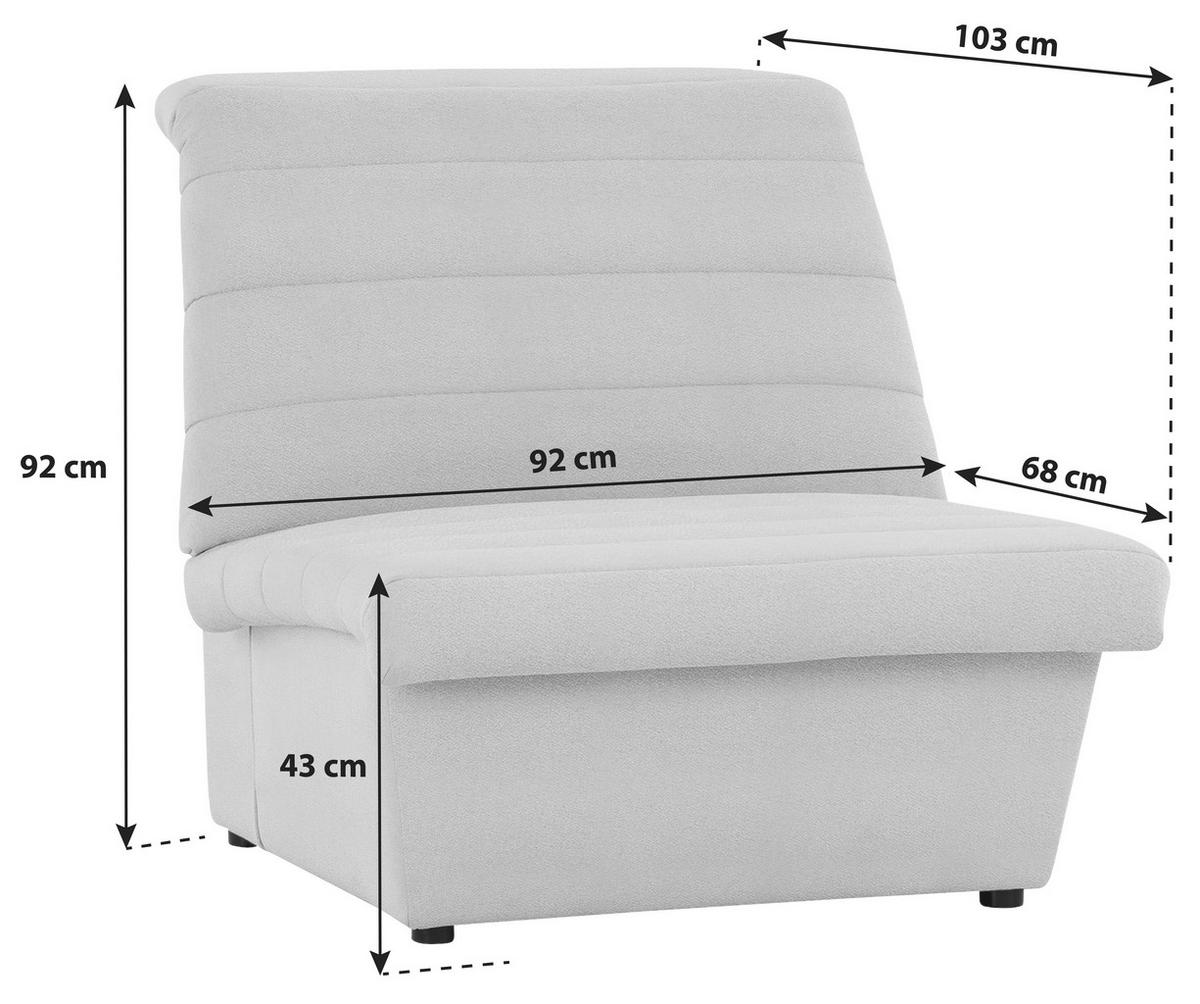 SESSEL Webstoff Ecru    - Ecru/Schwarz, Design, Kunststoff/Textil (92/92/103cm) - LOOKS by W.Joop