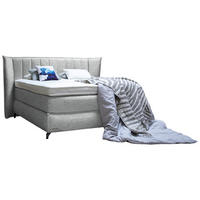 BOXSPRINGBETT 160/200 cm  in Champagner  - Champagner/Schwarz, Konventionell, Holz/Textil (160/200cm) - Sjöholm