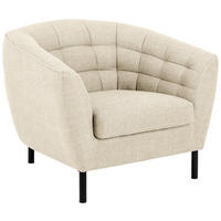 COCKTAILSESSEL Bouclé Creme    - Creme/Schwarz, Design, Textil/Metall (94/78/84,5cm) - MID.YOU