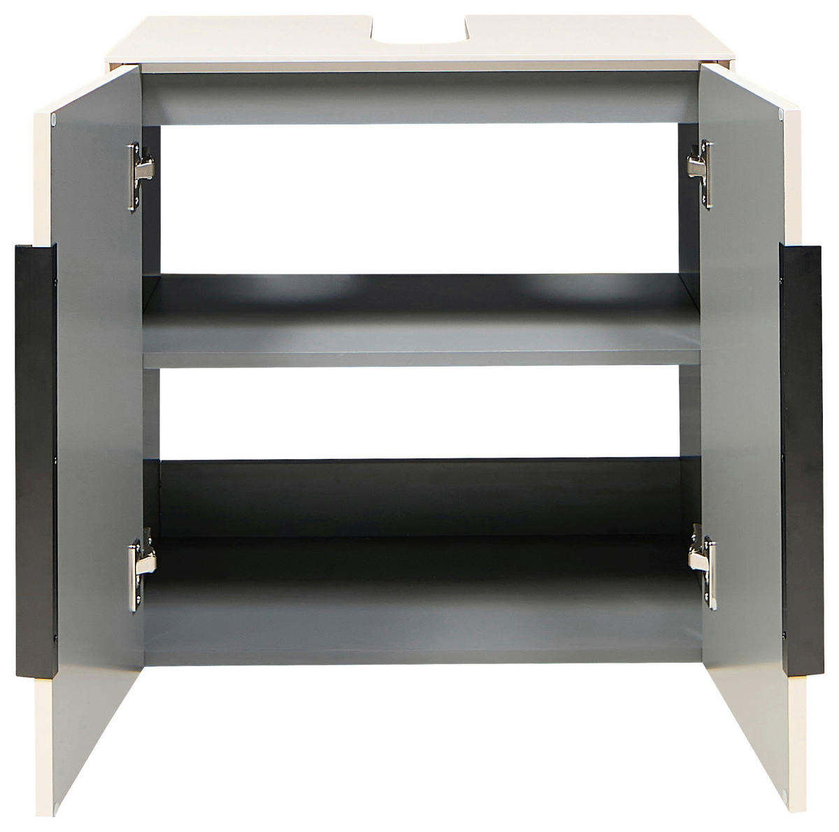 WASCHBECKENUNTERSCHRANK 60/60/33 cm  - Kaschmir/Schwarz, Design, Holzwerkstoff/Kunststoff (60/60/33cm) - home24