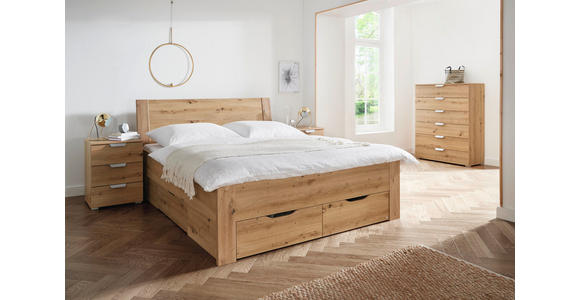 STAURAUMBETT 180/200 cm  in Eichefarben  - Eichefarben, Design, Holzwerkstoff (180/200cm) - Xora