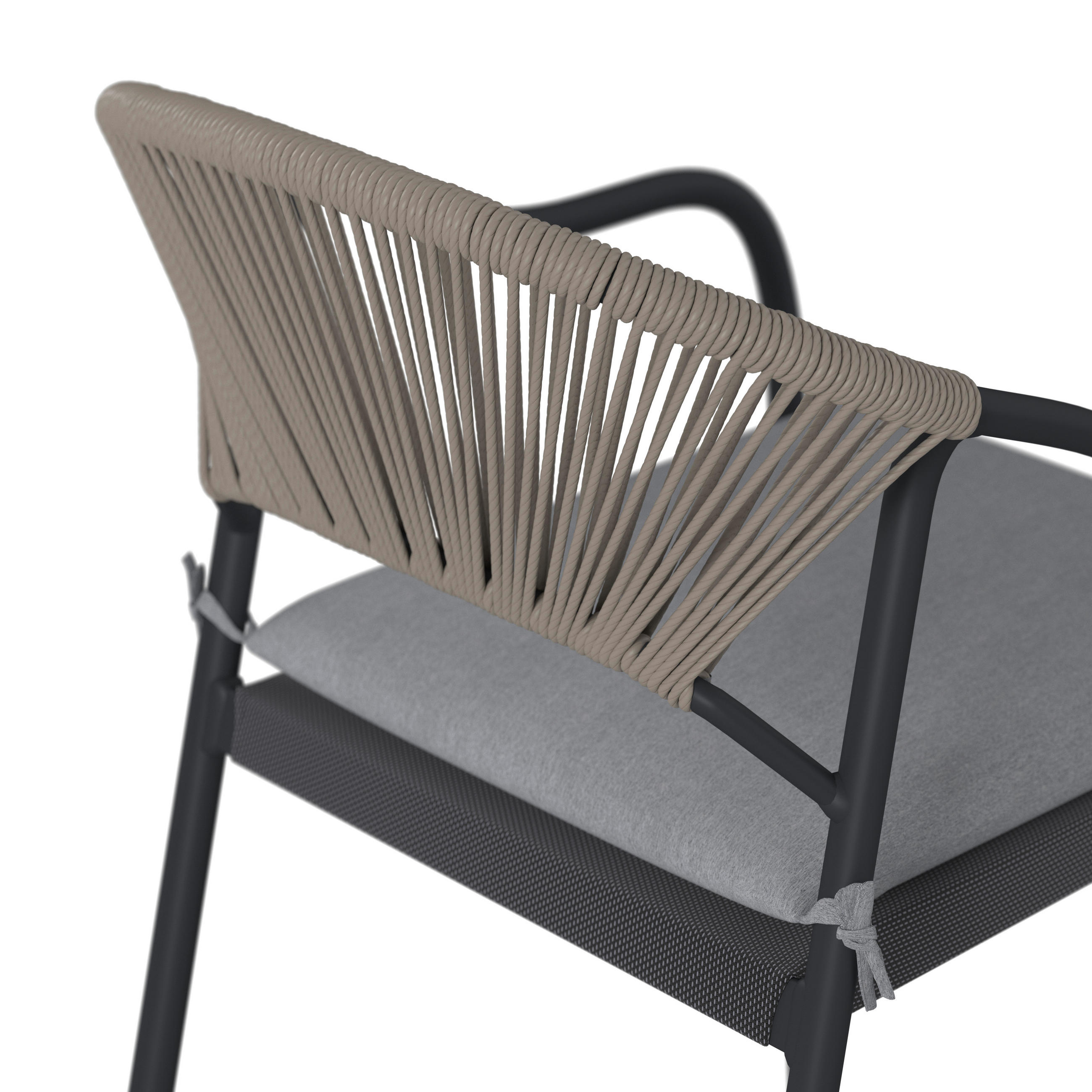 RAKÁSOLHATÓ KAROSSZÉK fém, műanyag, textil sötétszürke  - sötétszürke, Modern, műanyag/textil (55/85/61cm) - Xora