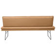 SITZBANK in Metall, Textil Schwarz, Cognac  - Cognac/Schwarz, Design, Textil/Metall (195/87/65cm) - Dieter Knoll