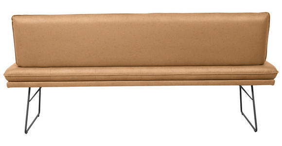 SITZBANK in Metall, Textil Schwarz, Cognac  - Cognac/Schwarz, Design, Textil/Metall (195/87/65cm) - Dieter Knoll