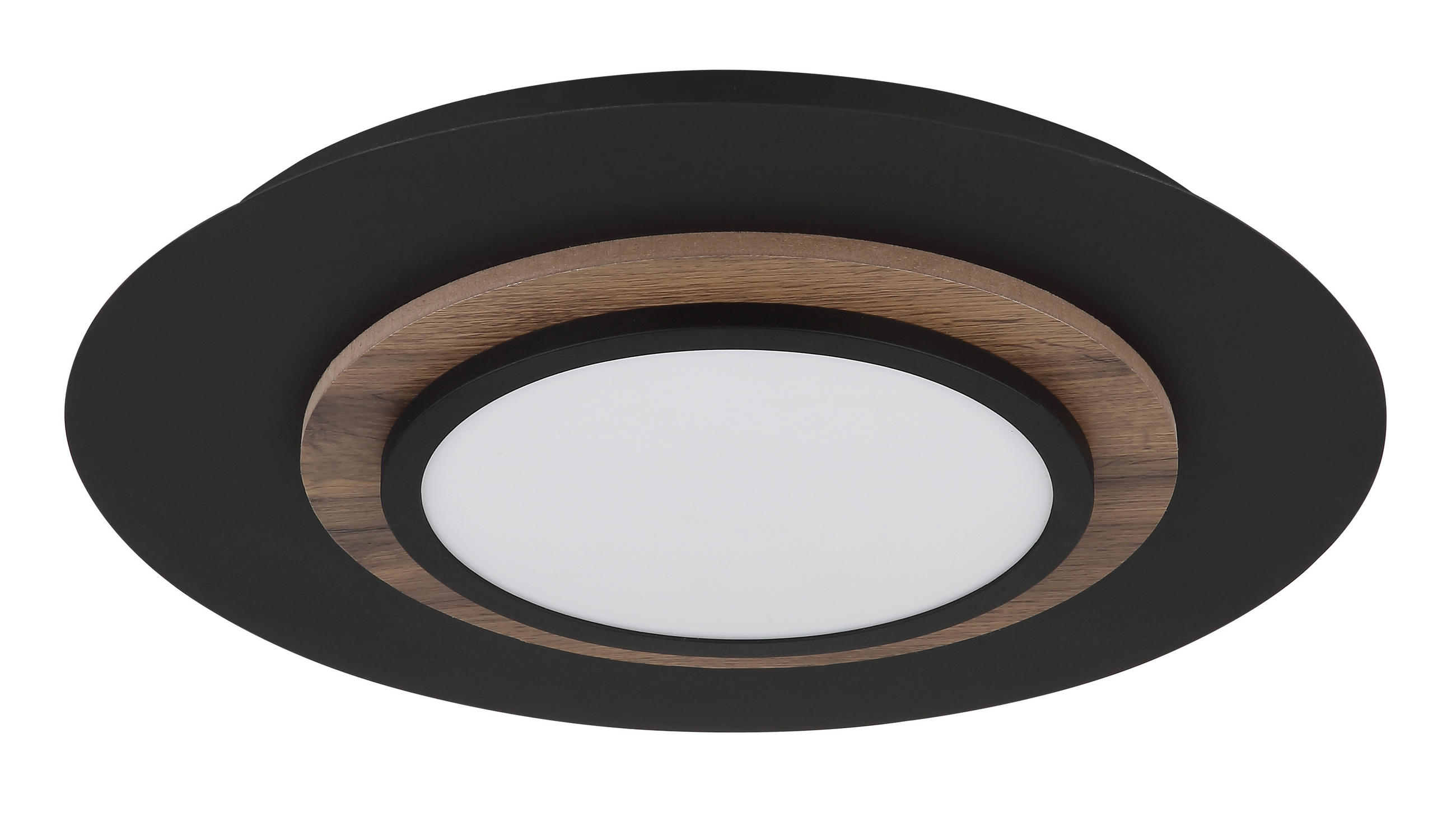 LED-DECKENLEUCHTE 48/5,6 cm   - Dunkelbraun/Schwarz, Natur, Holzwerkstoff/Kunststoff (48/5,6cm) - Globo