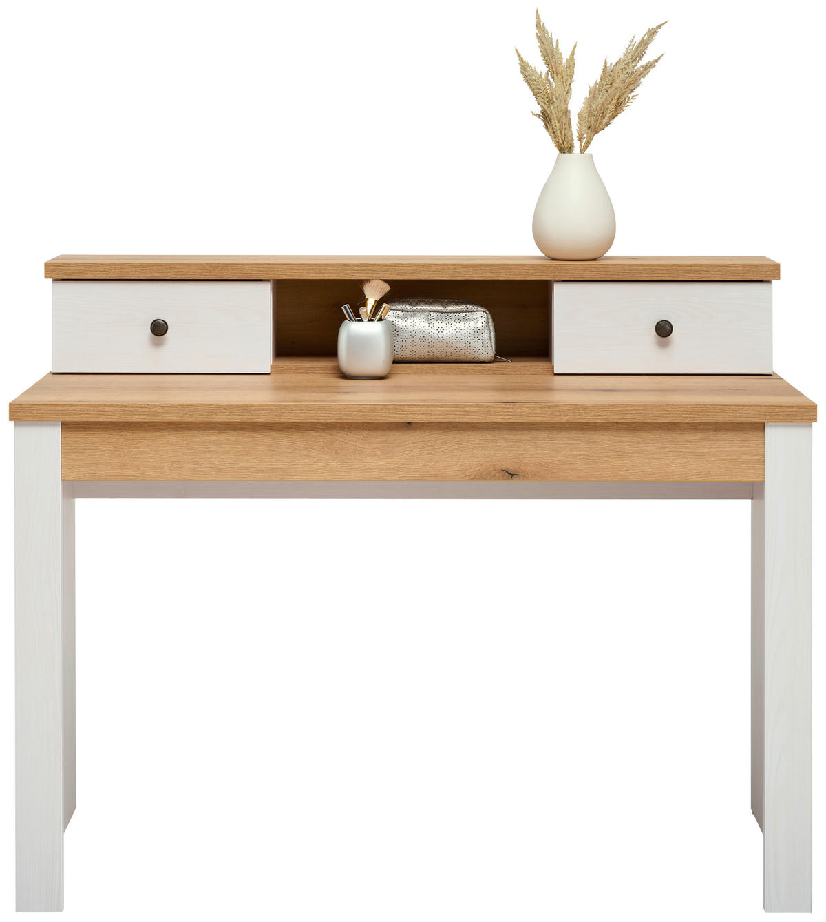 SMINKASZTAL fehér, tölgyfa színű  - tölgyfa színű/fehér, Basics, faalapú anyag (120/76,5/60cm) - Landscape