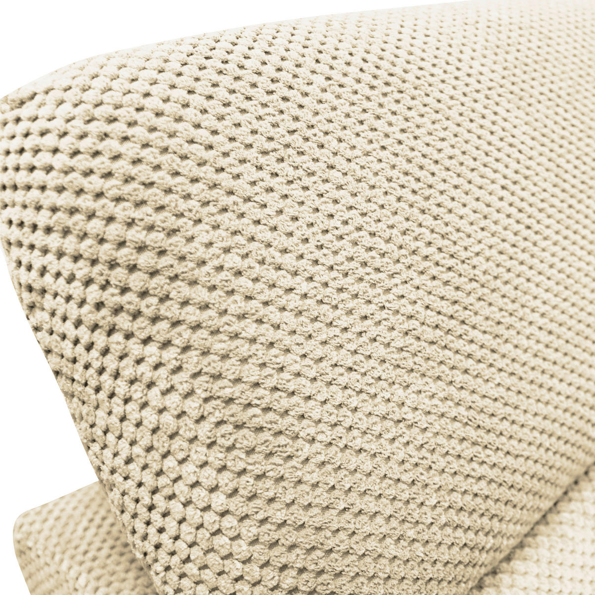 ECKSOFA OMEGA in Chenille Beige  186/280 cm  - Beige/Schwarz, Design, Textil/Metall (186/280cm) - MID.YOU