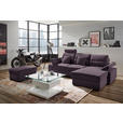 ECKSOFA in Webstoff Violett  - Dunkelbraun/Violett, KONVENTIONELL, Kunststoff/Textil (258/166cm) - Cantus