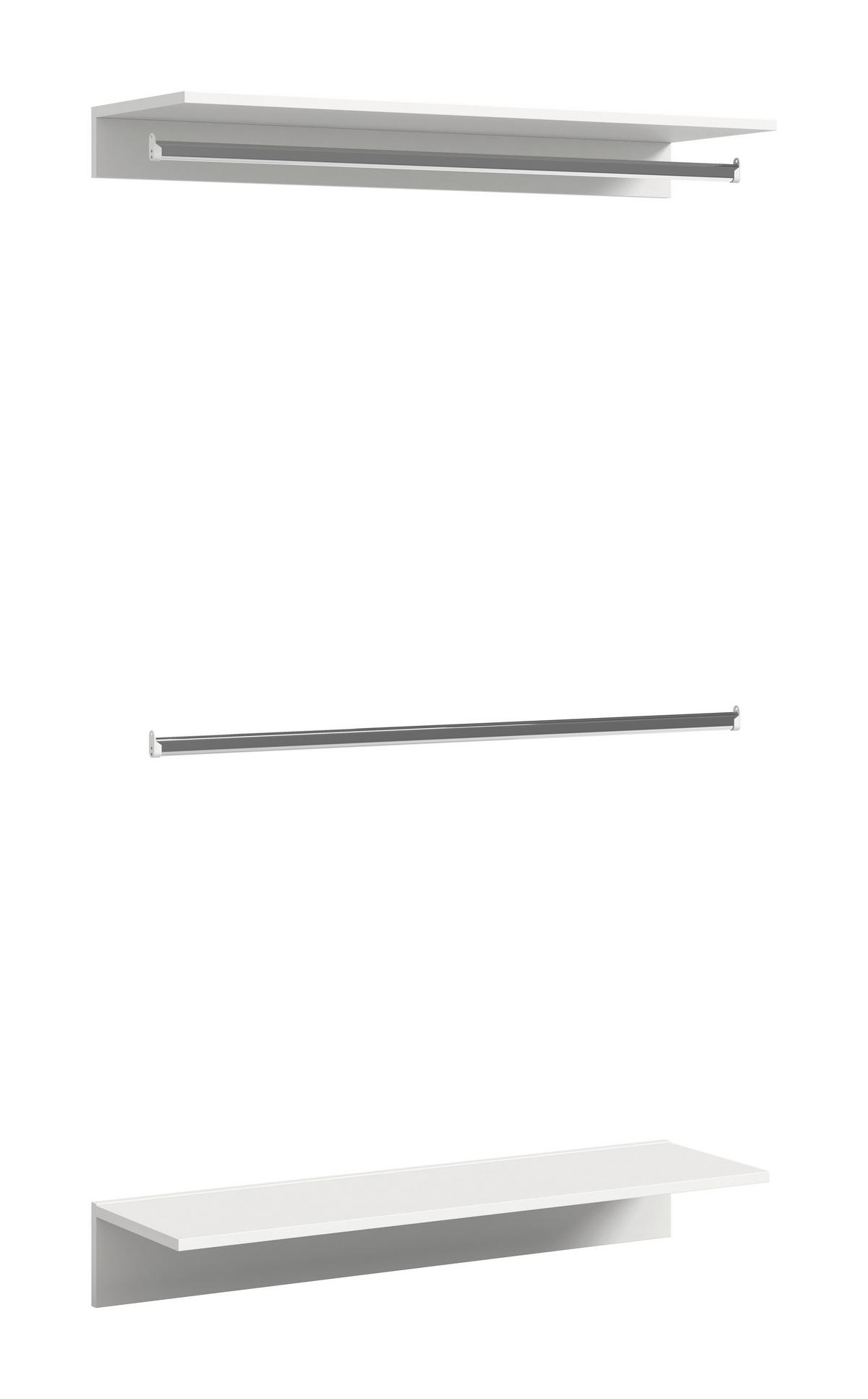 GARDEROBE  in 110/193/34 cm  - Weiß Hochglanz/Weiß, Design, Holzwerkstoff (110/193/34cm) - Livetastic