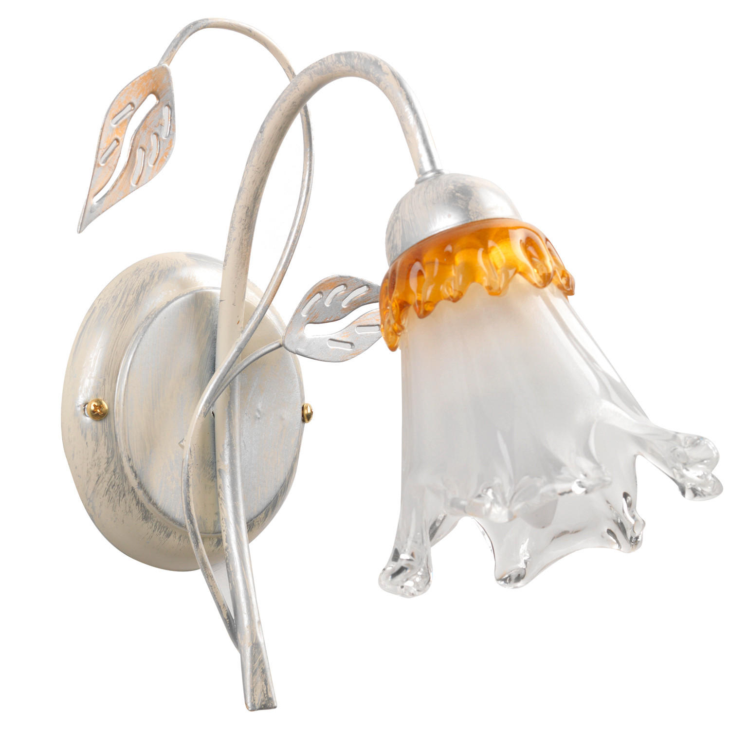 WANDLEUCHTE 18/23/25 cm   - Weiß, KONVENTIONELL, Glas/Metall (18/23/25cm)
