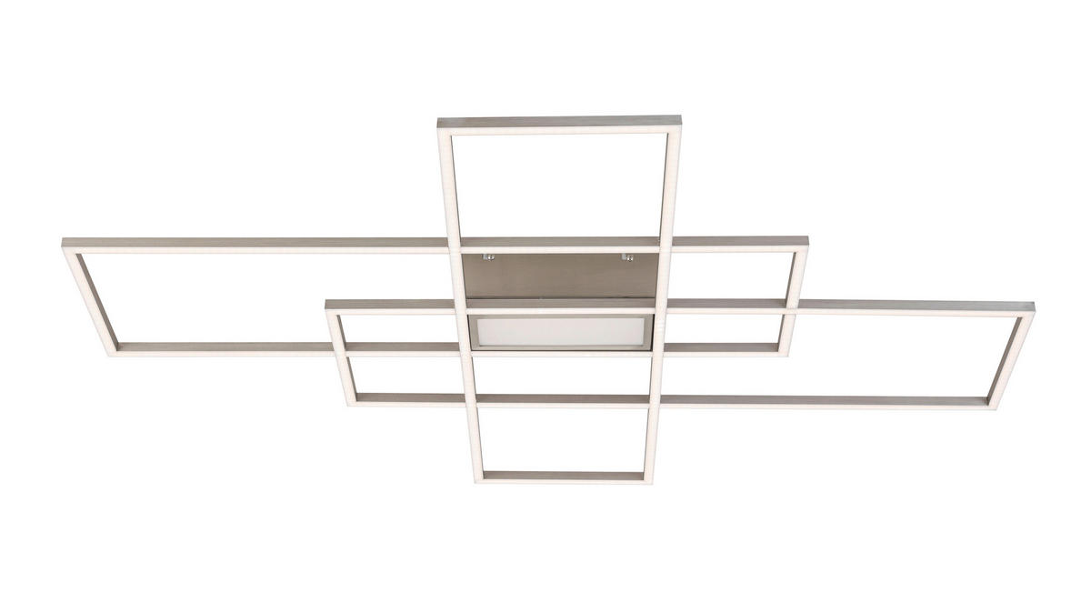 LED MENNYEZETI LÁMPA - nikkelszínű, Design, műanyag/fém (100/75/7,5cm) - Novel