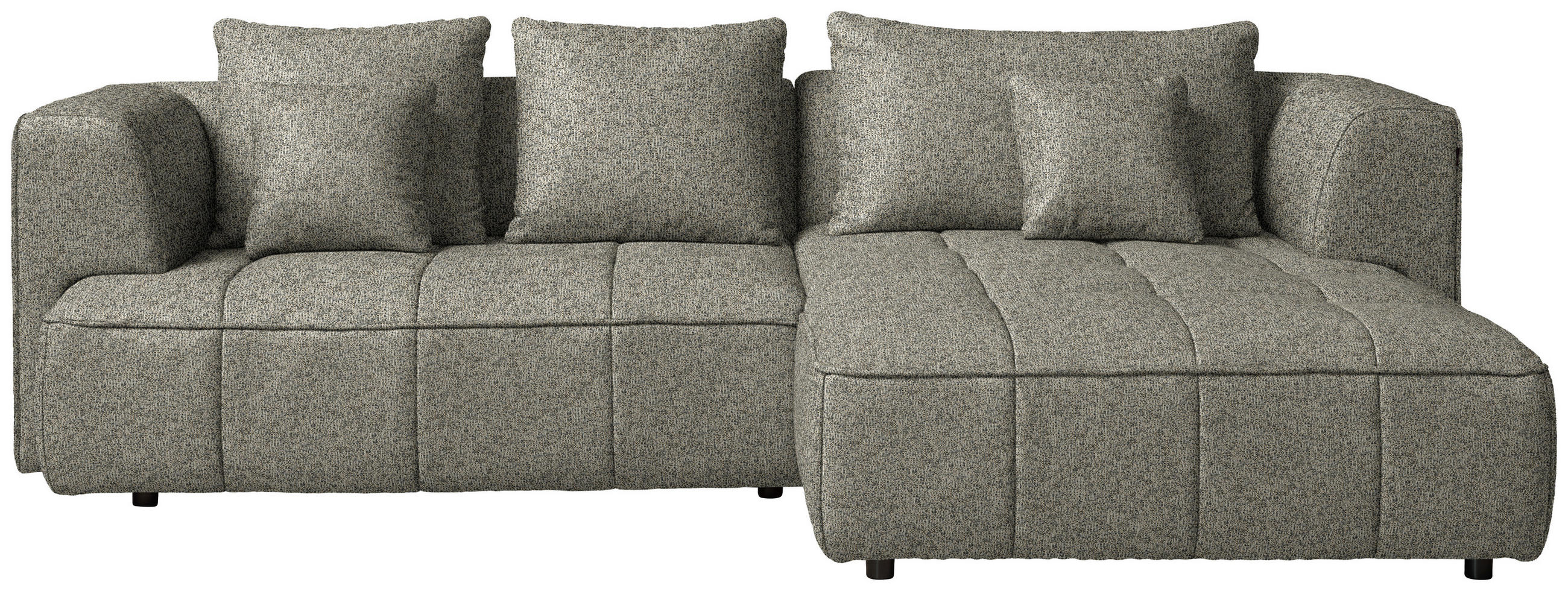 ECKSOFA Webstoff Beige  - Beige/Schwarz, Design, Kunststoff/Textil (288/188cm) - Welnova
