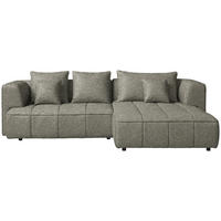 ECKSOFA Webstoff Beige  - Beige/Schwarz, Design, Kunststoff/Textil (288/188cm) - Welnova
