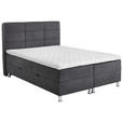 BOXBETT 140/200 cm  in Anthrazit  - Chromfarben/Anthrazit, KONVENTIONELL, Textil/Metall (140/200cm) - Carryhome