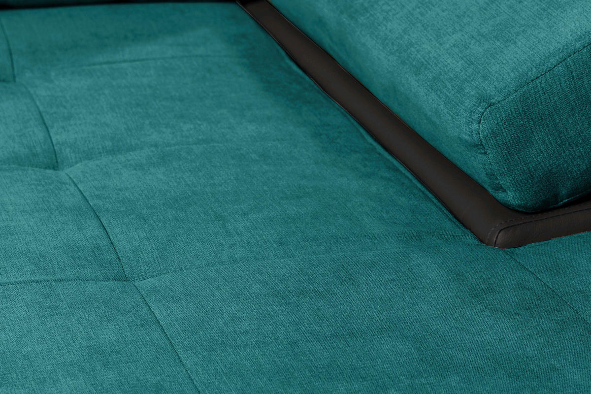 ECKSOFA in Flachgewebe Schwarz, Türkis  271/175 cm  - Türkis/Schwarz, Design, Kunststoff/Textil (271/175cm) - Xora