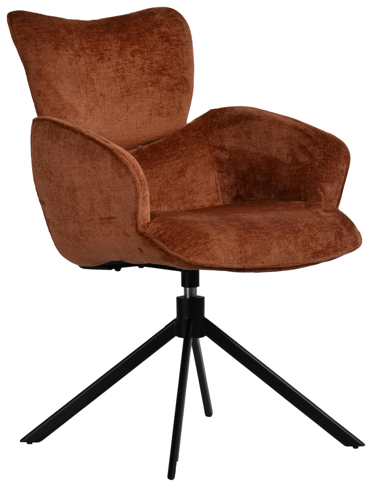 STOL MED ARMSTÖD järn vävt tyg  - svart/rostfärgad, Design, metall/textil (58/89/64cm) - Novel