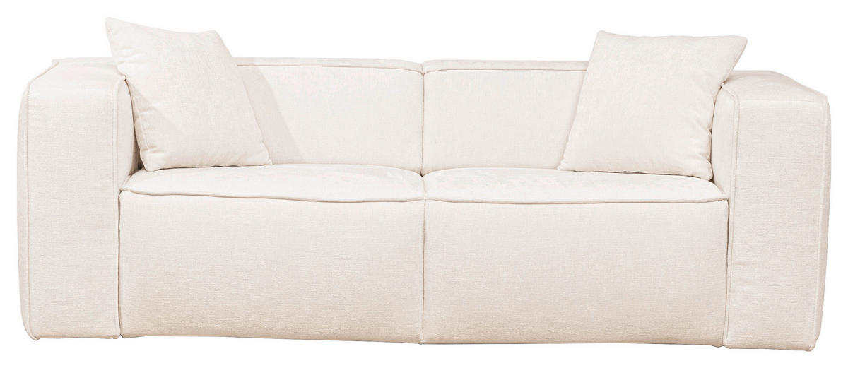 SCHLAFSOFA Chenille Creme  - Creme/Schwarz, Design, Kunststoff/Textil (227/74/105cm) - Novel