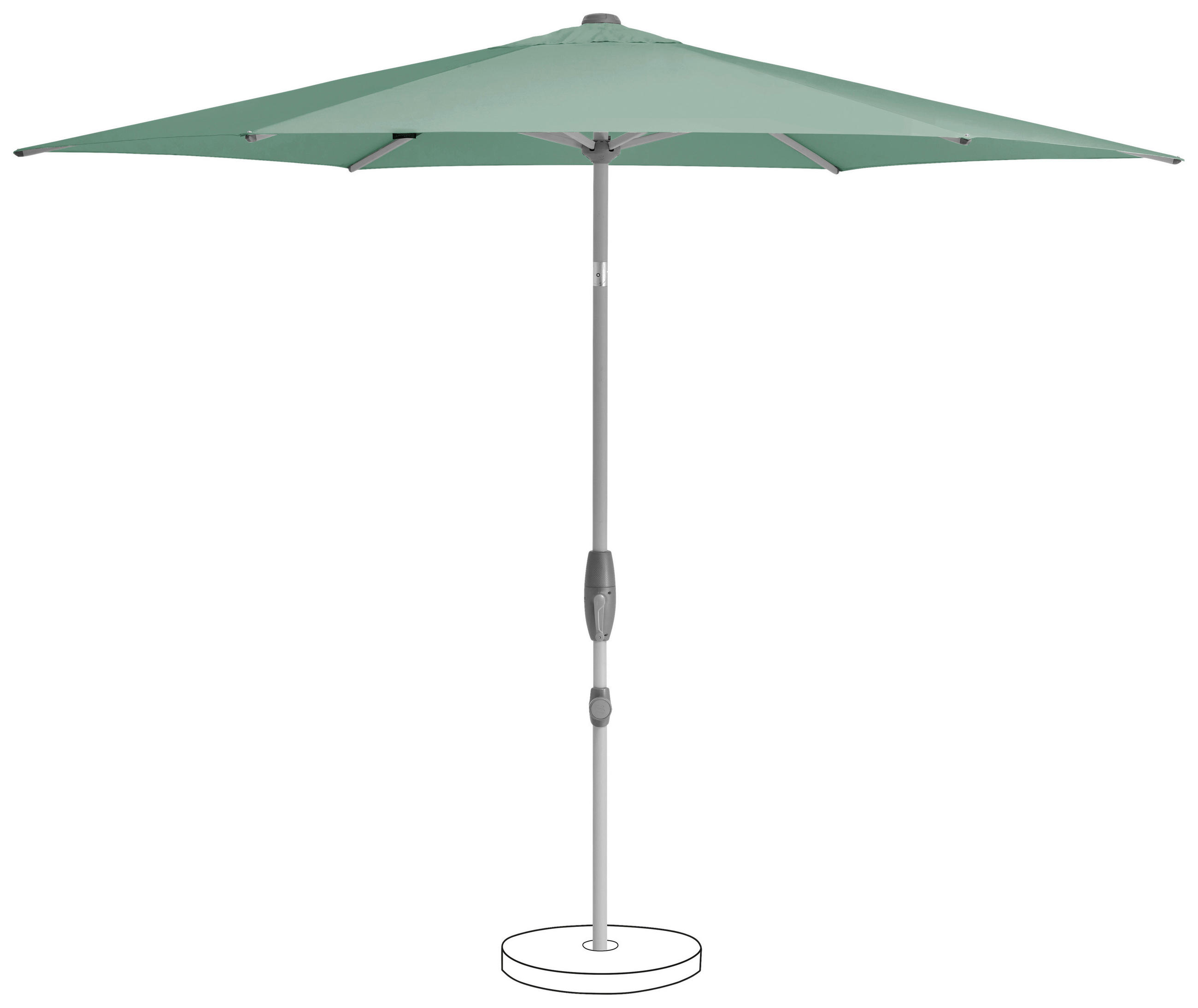 SONNENSCHIRM 330 cm Grün  - Silberfarben/Grün, KONVENTIONELL, Textil/Metall (330/330cm) - Suncomfort by Glatz