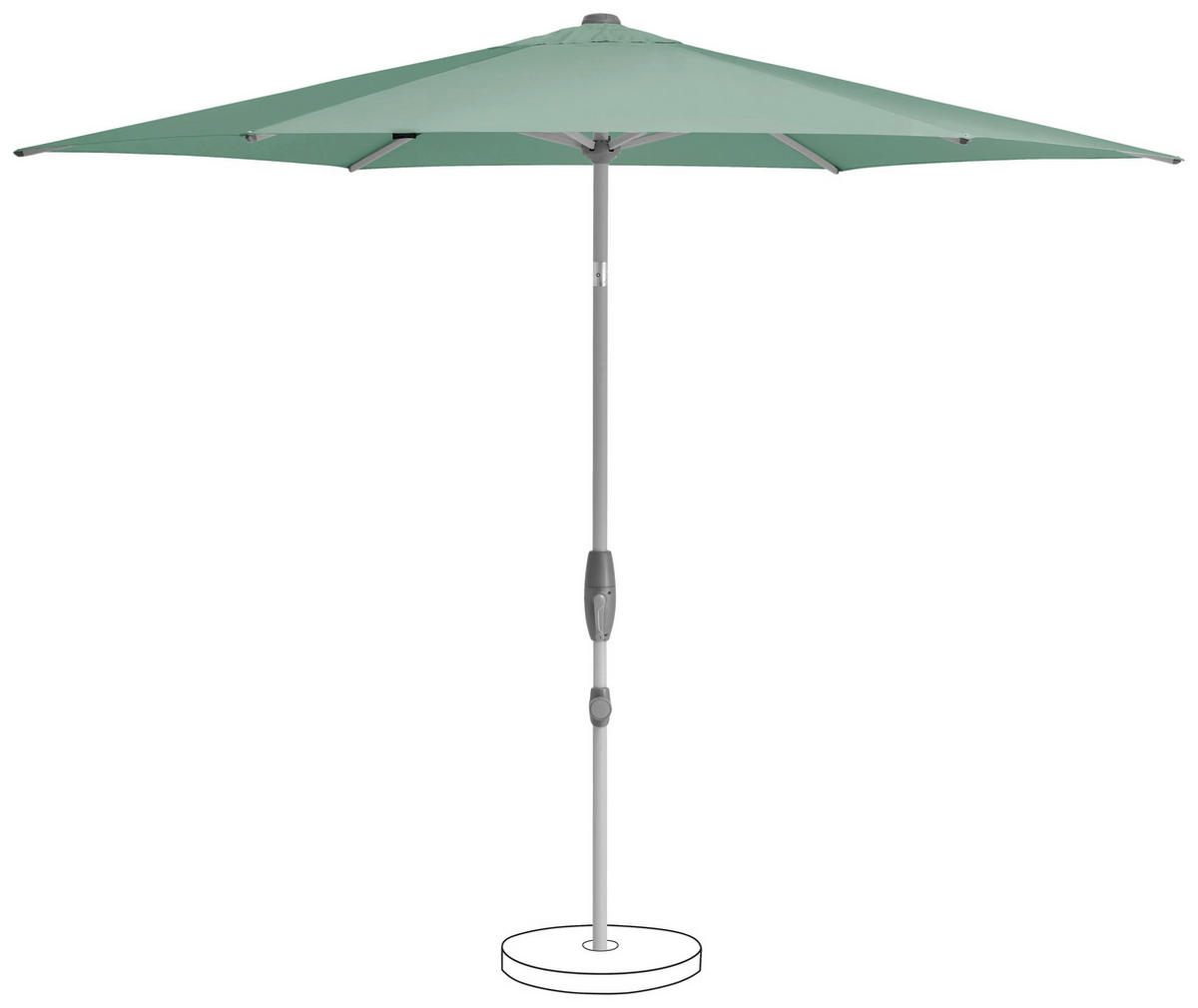 SONNENSCHIRM 330 cm Grün  - Silberfarben/Grün, KONVENTIONELL, Textil/Metall (330/330cm) - Suncomfort by Glatz