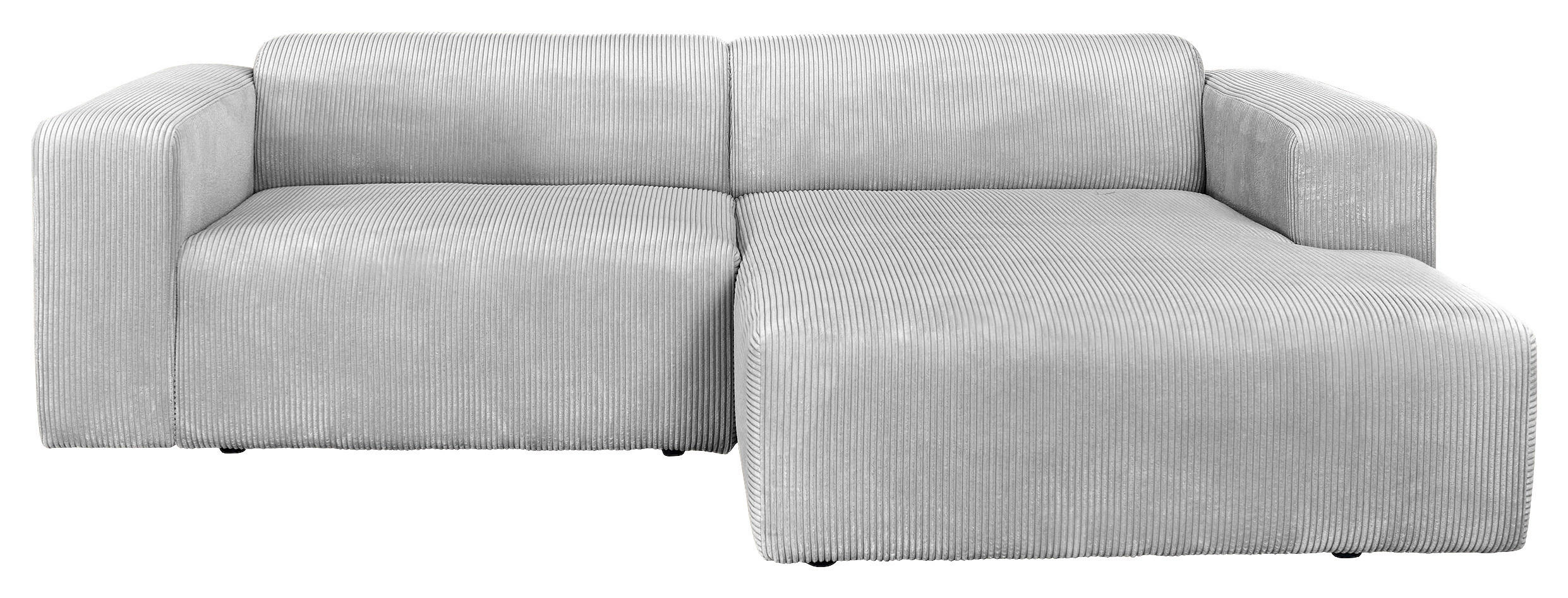 ECKSOFA BASMA in Cord Taupe  298/175 cm  - Taupe/Schwarz, Design, Kunststoff/Textil (298/175cm) - P & B
