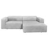 ECKSOFA BASMA in Cord Taupe  298/175 cm  - Taupe/Schwarz, Design, Kunststoff/Textil (298/175cm) - P & B