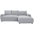 ECKSOFA in Webstoff Grau  - Schwarz/Grau, MODERN, Kunststoff/Textil (265/175cm) - Carryhome