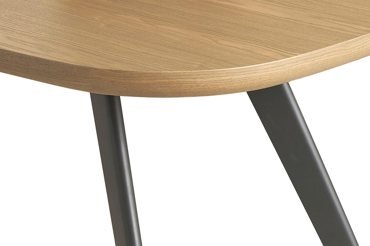 ESSTISCH 200/100/76 cm Nachbildung  Metall, Holzwerkstoff bootsförmig Eichefarben  - Eichefarben/Schwarz, MODERN, Holzwerkstoff/Metall (200/100/76cm) - Schöner Wohnen