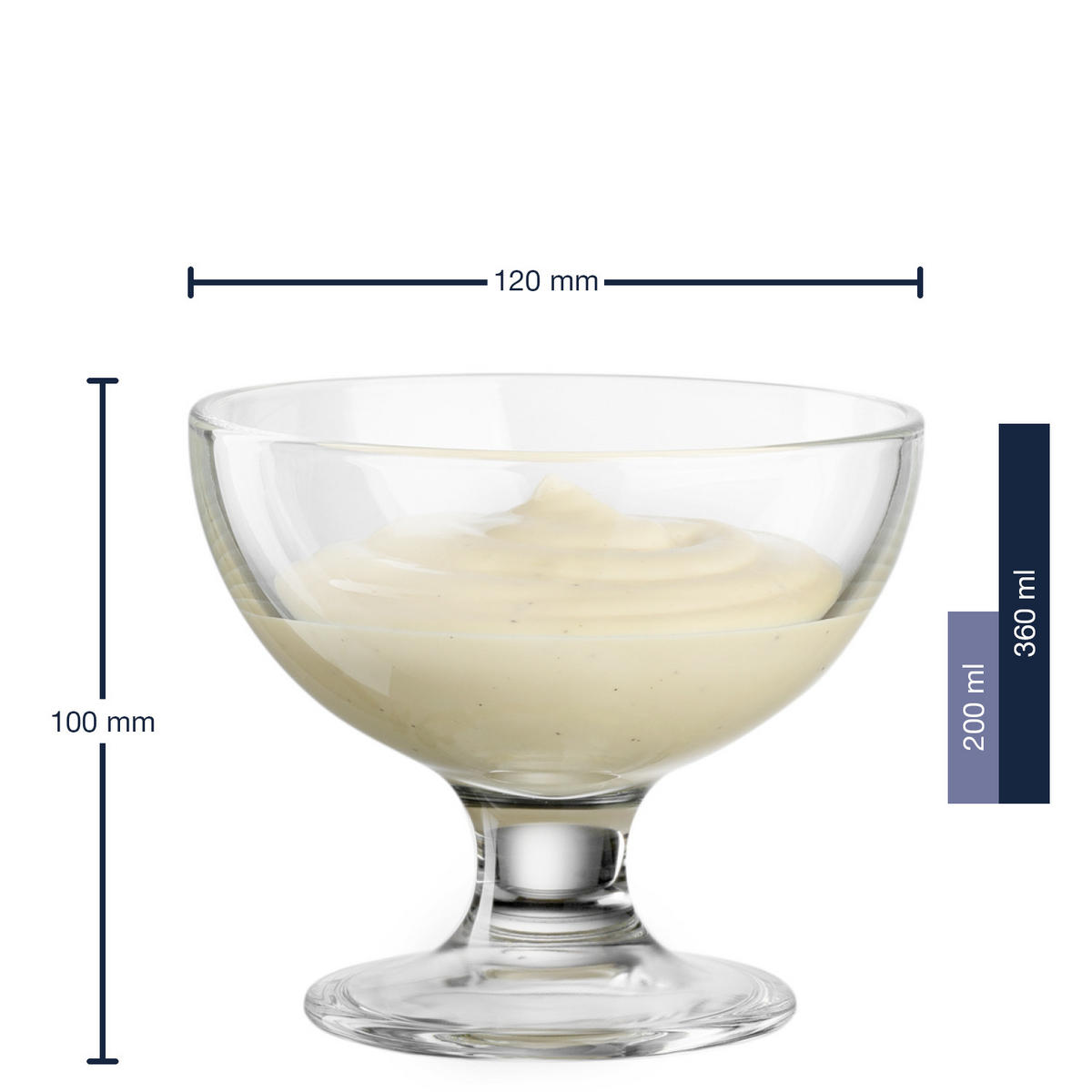 DESSERTSCHALE Cucina  - Klar, Basics, Glas (12/10/12cm) - Leonardo