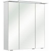 ZRKADLOVÁ SKRINKA, biela, 67/71/23,5 cm  - biela/strieborná, Konventionell, kompozitné drevo/sklo (67/71/23,5cm) - Xora