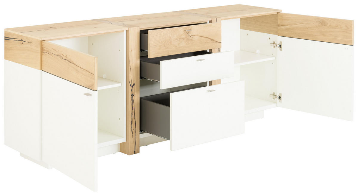 SIDEBOARD  in 196/78/43 cm  - Edelstahlfarben/Eichefarben, Design, Holz/Holzwerkstoff (196/78/43cm) - Venjakob