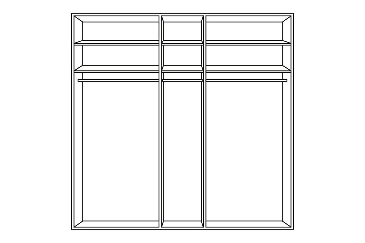 KLEIDERSCHRANK in Weiss  - Chromfarben/Weiss, Konventionell, Glas/Holzwerkstoff (250/236/58cm) - Novel