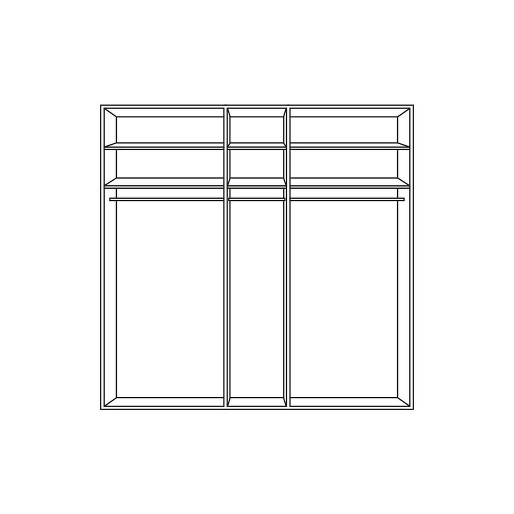 Thumbnail - Novel Kleiderschrank, Weiß, Metall, 6 Fächer, 4 Schubladen, 250x216x58 cm, ISO 9001, Typenauswahl, umfangreiches Zubehör...