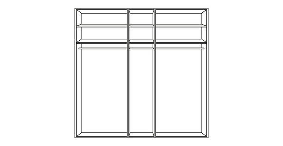 KLEIDERSCHRANK 250/216/58 cm 5-türig  - Chromfarben/Weiß, Design, Glas/Holzwerkstoff (250/216/58cm) - Novel