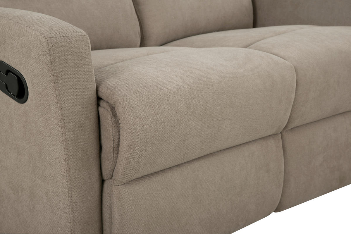SITZGARNITUR Leinenoptik Taupe  - Taupe/Schwarz, KONVENTIONELL, Textil/Metall - P & B