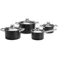 KOCHTOPFSET 4-teilig  - Klar/Schwarz, Basics, Glas/Metall - Homeware Profession.