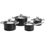 KOCHTOPFSET 4-teilig  - Klar/Schwarz, Basics, Glas/Metall - Homeware Profession.